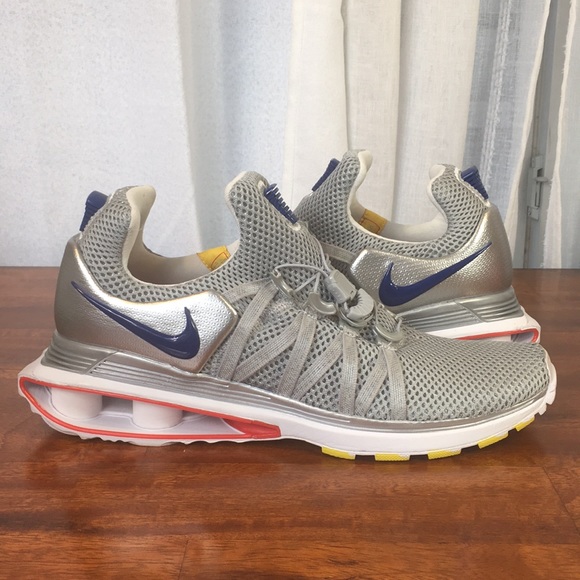 Nike Shox Gravity Metallic Silver Red Gym Blue - Picture 5 of 8